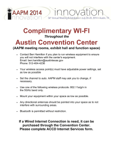 Complimentary WI-FI Austin Convention Center Throughout the