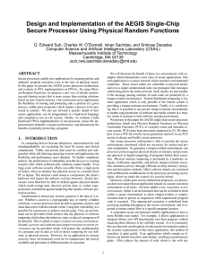 Design and Implementation of the AEGIS Single-Chip