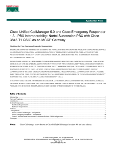 Cisco Unified CallManager 5.0 and Cisco Emergency Responder