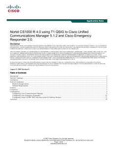 Nortel CS1000 R 4.0 using T1 QSIG to Cisco Unified