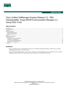Cisco Unified CallManager Express Release 3.2 - PBX
