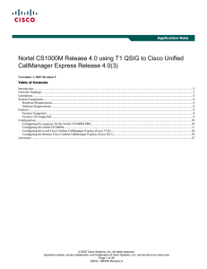 Nortel CS1000M Release 4.0 using T1 QSIG to Cisco Unified