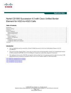 Nortel CS1000 Succession 4.0 with Cisco Unified Border Application Note