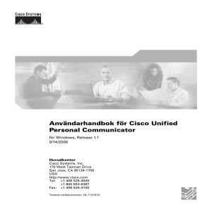 Användarhandbok för Cisco Unified Personal Communicator  för Windows, Release 1.1