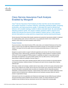 Cisco Service Assurance Fault Analysis Enabled by Moogsoft