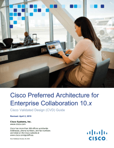 Cisco Preferred Architecture for x Cisco Validated Design (CVD) Guide Cisco Systems, Inc.