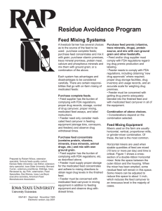 Residue Avoidance Program Feed Mixing Systems
