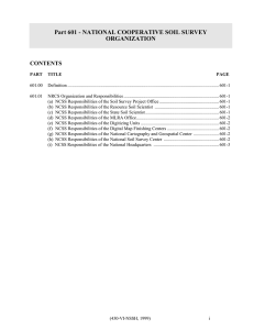 Part 601 - NATIONAL COOPERATIVE SOIL SURVEY ORGANIZATION CONTENTS