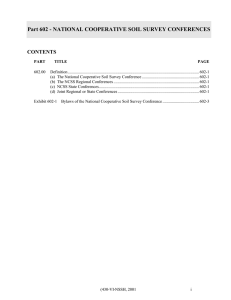 Part 602 - NATIONAL COOPERATIVE SOIL SURVEY CONFERENCES CONTENTS