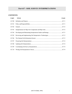 Part 617 - SOIL SURVEY INTERPRETATIONS CONTENTS