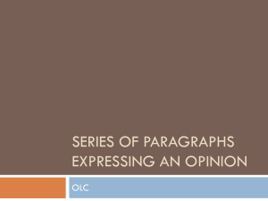 SERIES OF PARAGRAPHS EXPRESSING AN OPINION OLC