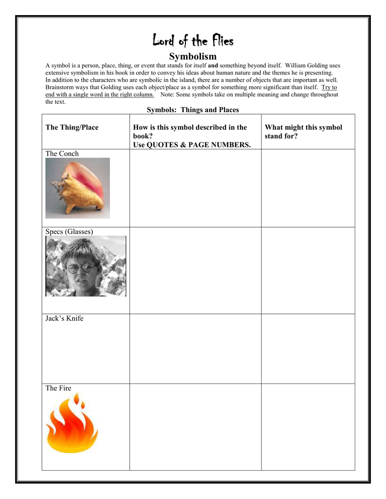 lord of the flies symbolism essay prompt