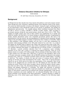 Distance Education Initiative for Ethiopia Background