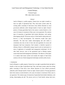 Land Tenure and Land Management Technology: A Case Study from... Central Ethiopia