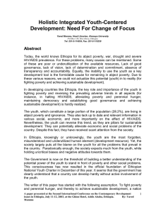 Holistic Integrated Youth-Centered Development: Need For Change of Focus