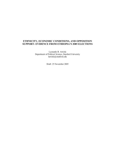 ETHNICITY, ECONOMIC CONDITIONS, AND OPPOSITION SUPPORT: EVIDENCE FROM ETHIOPIA’S 2005 ELECTIONS