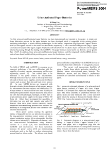 Urine-Activated Paper Batteries