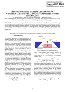 ELECTROMAGNETIC INERTIAL GENERATOR FOR VIBRATIONAL ENERGY SCAVENGING COMPATIBLE WITH Si TECHNOLOGY