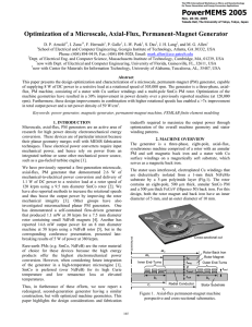 Optimization of a Microscale, Axial-Flux, Permanent-Magnet Generator