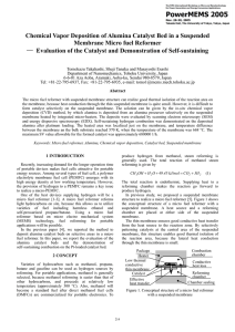 Chemical Vapor Deposition of Alumina Catalyst Bed in a Suspended