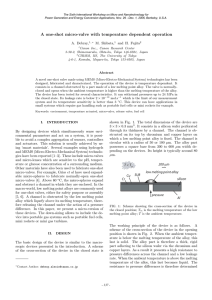 A one-shot micro-valve with temperature dependent operation A. Debray, M. Shibata,