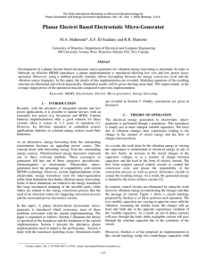 Planar Electret Based Electrostatic Micro-Generator