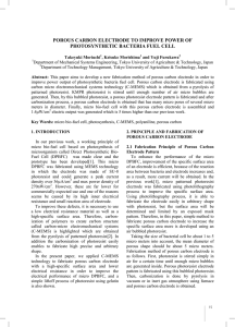 POROUS CARBON ELECTRODE TO IMPROVE POWER OF PHOTOSYNTHETIC BACTERIA FUEL CELL