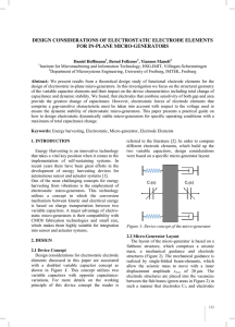 DESIGN CONSIDERATIONS OF ELECTROSTATIC ELECTRODE ELEMENTS FOR IN-PLANE MICRO-GENERATORS