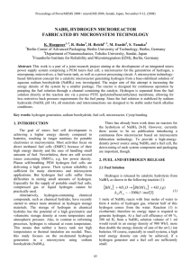 NABH HYDROGEN MICROREACTOR FABRICATED BY MICROSYSTEM TECHNOLOGY