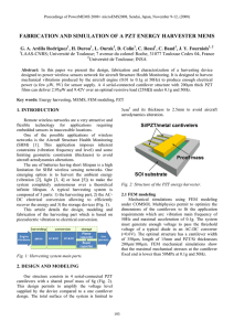 FABRICATION AND SIMULATION OF A PZT ENERGY HARVESTER MEMS