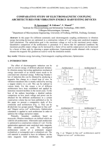 COMPARATIVE STUDY OF ELECTROMAGNETIC COUPLING ARCHITECTURES FOR VIBRATION ENERGY HARVESTING DEVICES