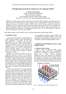 Through-chip porous Ru-Pt catalyst layer for miniature DMFC