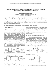 POWER PROCESSING CIRCUITS FOR VIBRATION-BASED ENERGY HARVESTERS: AN INTEGRATED APPROACH