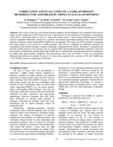 FABRICATION AND EVALUATION OF A NABH HYDROGEN