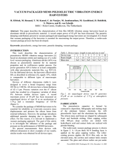 VACUUM PACKAGED MEMS PIEZOELECTRIC VIBRATION ENERGY HARVESTERS