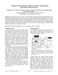 A WIRELESS RF AND DC INTERFACE FOR A MEMS-BASED IDENTIFICATION SYSTEM