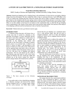 A STUDY OF GAS FRICTION IN A NONLINEAR ENERGY HARVESTER