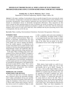 MIXED ELECTROMECHANICAL SIMULATION OF ELECTROSTATIC MICROGENERATOR USING CUSTOM-SEMICONDUCTOR DEVICE MODELS