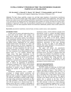 ULTRA-COMPACT PIEZOELECTRIC TRANSFORMER CHARGED PARTICLE ACCELERATION S.D. Kovaleski , A. Benwell