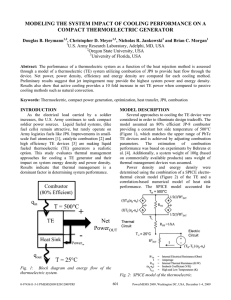 MODELING THE SYSTEM IMPACT OF COOLING PERFORMANCE ON A