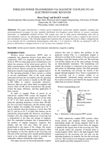 WIRELESS POWER TRANSMISSION VIA MAGNETIC COUPLING TO AN