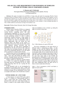 SOLAR CELL SIZE REQUIREMENT FOR POWERING OF WIRELESS