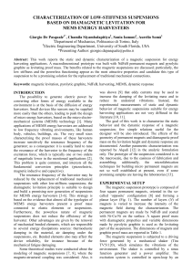 CHARACTERIZATION OF LOW-STIFFNESS SUSPENSIONS BASED ON DIAMAGNETIC LEVITATION FOR MEMS ENERGY HARVESTERS