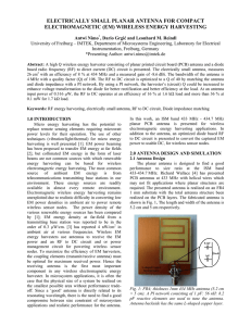 ELECTRICALLY SMALL PLANAR ANTENNA FOR COMPACT ELECTROMAGNETIC (EM) WIRELESS ENERGY HARVESTING