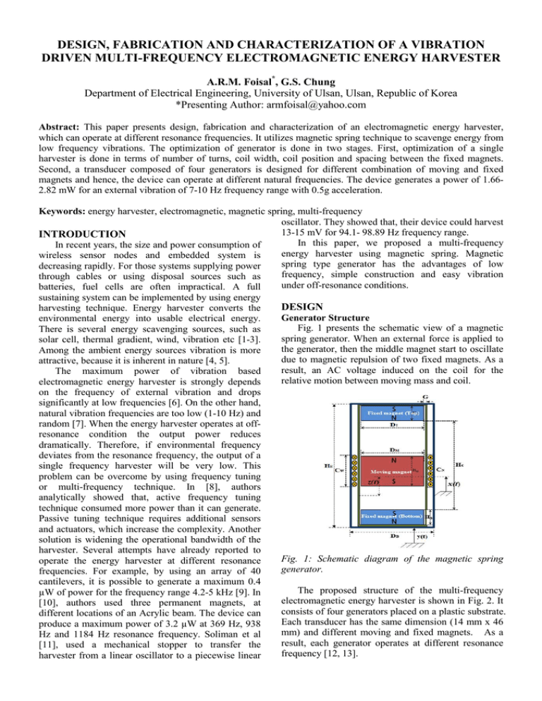 DESIGN, FABRICATION AND CHARACTERIZATION OF A VIBRATION