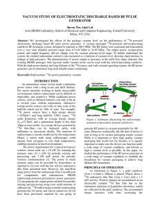 VACUUM STUDY OF ELECTROSTATIC DISCHARGE BASED RF PULSE GENERATOR