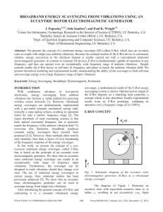 BROADBAND ENERGY SCAVENGING FROM VIBRATIONS USING AN ECCENTRIC ROTOR ELECTROMAGNETIC GENERATOR