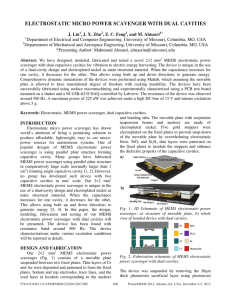 ELECTROSTATIC MICRO POWER SCAVENGER WITH DUAL CAVITIES