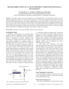 MICROFABRICATION OF AN ELECTROSPRAY THRUSTER FOR SMALL SPACECRAFT