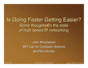Is Going Faster Getting Easier? Some thoughts on the state John